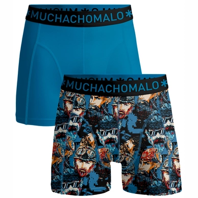 Boxershort Muchachomalo Men shorts Biker Poseidon Print/Blue (2-pack)