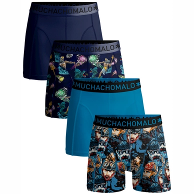 Boxershort Muchachomalo Boys shorts Biker Poseidon Print/Print/Blue/Blue (4-pack)