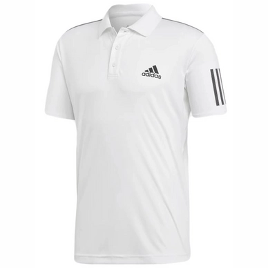 Polo Adidas Men Club 3 Stripes White Black
