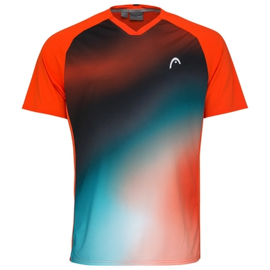 Tennisshirt HEAD Topspin Tangerine Print Vision Herren