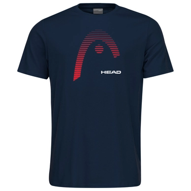 Tennisshirt HEAD Club Carl Deep Blue Red Herren