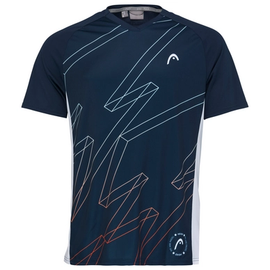 Tennisshirt HEAD Play Tech Print Deep Blue Herren