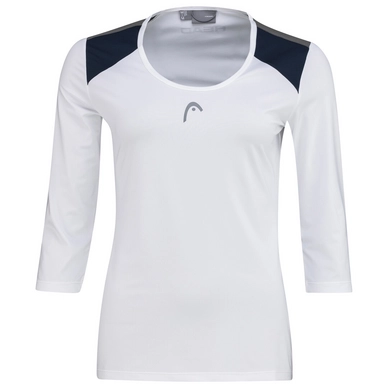 Tennis Shirt HEAD Women Club 22 Tech 3/4 White Deep Blue