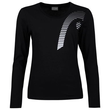 Tennisshirt HEAD Club 21 Linda L/S Black Damen