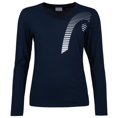 Tennisshirt HEAD Club 21 Linda L/S Dark Blue Damen