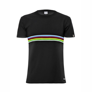 Maillot de Cyclisme Santini UCI T-Shirt Cotton/Lycra Black