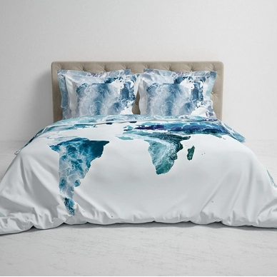 Dekbedovertrek Heckett Lane Camil Continent Blue Satijn