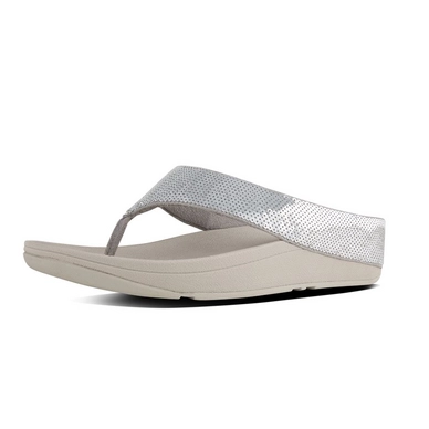 FitFlop Ringer Sequin Toe-Post Silver