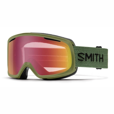 Skibril Smith Riot Olive Frame Red Sensor Mirror