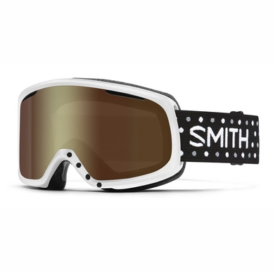 Skibrille Smith Riot White Dots Rahmen Gold Sol-X Mirror Scheibe Damen