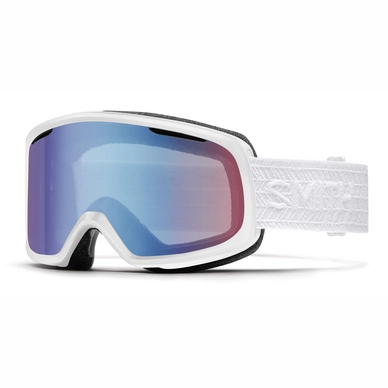 Skibril Smith Riot White Eclipse Frame Blue Sensor Mirror