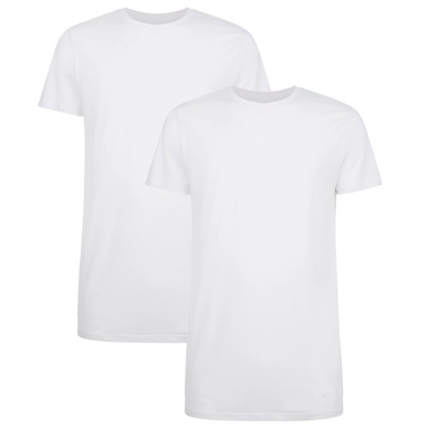 T-Shirt Bamboo Basics Ruben Long Fit White (2er Set) Herren
