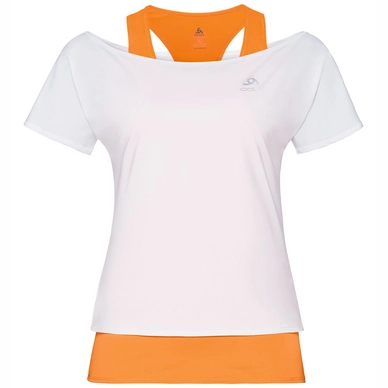 T-Shirt Odlo Womens Kimber White Neon Orange