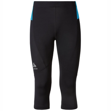 Sportbroek Odlo Mens 3/4 Fury Black Blue Jewel