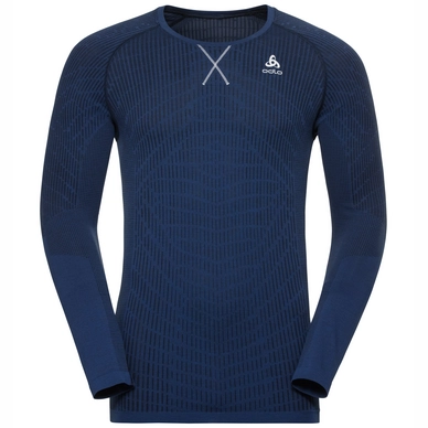 Ondershirt Odlo Men BL Top Crew Neck L/S Blackcomb Light Diving Navy Sodalite Blue