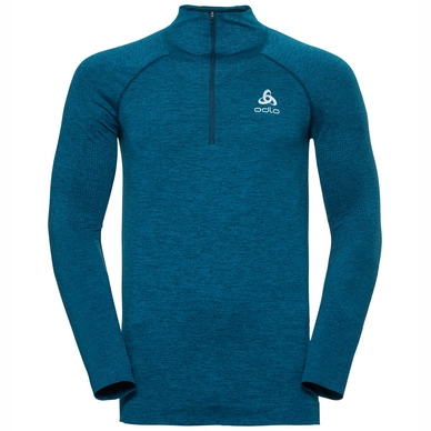 Trui Odlo Men Midlayer 1/2 Zip Irbis Warm Poseidon Blue Jewel