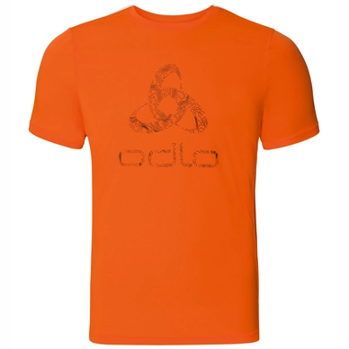 Ondershirt Odlo Men BL Top Crew Neck S/S Core Light Print Orange Clown Fish Placed Print Fw18