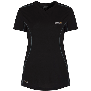T-Shirt Regatta Womens Luray Schwarz Damen