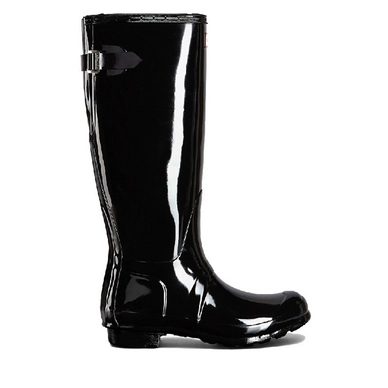 HUNTER Ankle Strap Gloss Regenlaarzen in het Zwart Dames Schoenen voor voor Laarzen voor Regenlaarzen 