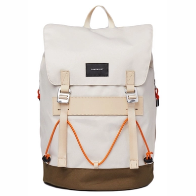 Rucksack Sandqvist Johannes Sand Olive mit Naturleder