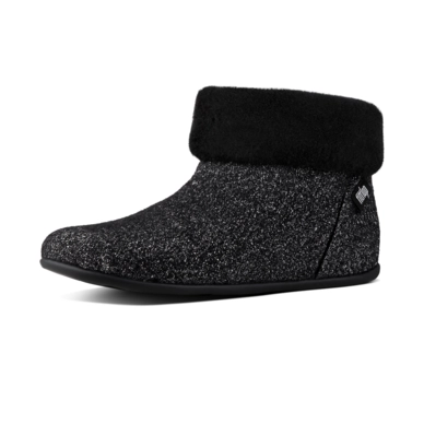 FitFlop Sarah Shearling Glimmer Black