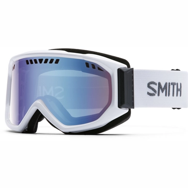 Ski Goggles Smith Scope White Frame Blue Sensor Mirror
