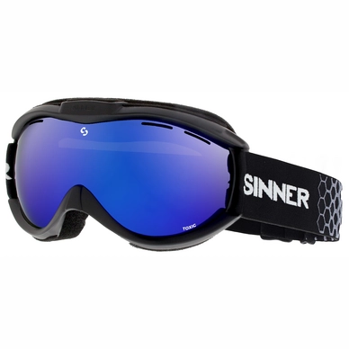 Skibril Sinner Toxic Matte Black Double Blue Mirror
