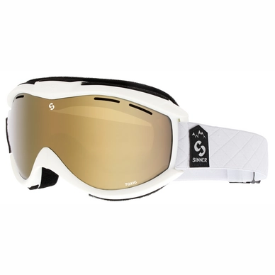 Ski Goggles Sinner Toxic Matte White Double Gold Mirror