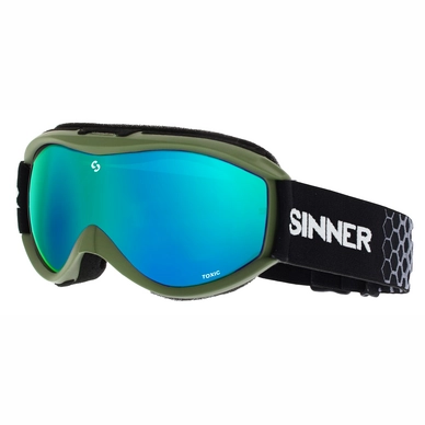 Masque de Ski Sinner Toxic Matte Moss Green Mirror