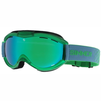 Masque de Ski Sinner Toxic Green Transparent Green Mirror