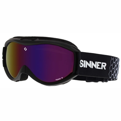 Masque de ski Sinner Toxic S Matte Black Double Red Revo Mirror