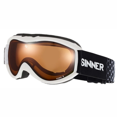 Ski Goggles Sinner Toxic S Matte White Double Orange