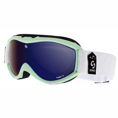 Ski Goggles Sinner Toxic S Matte Turquoise Full Blue Revo