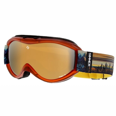 Ski Goggles Sinner Toxic S Sunset Orange Transparent Gold Mirror