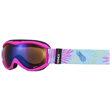 Ski Goggles Sinner Toxic S Matte Knockout Pink Double Blue Mirror
