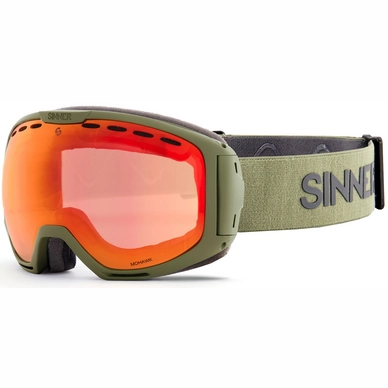 Skibril Sinner Mohawk Matte Moss Green Dbl Fll Red Mrr Vnt + Dbl Pink Vnt