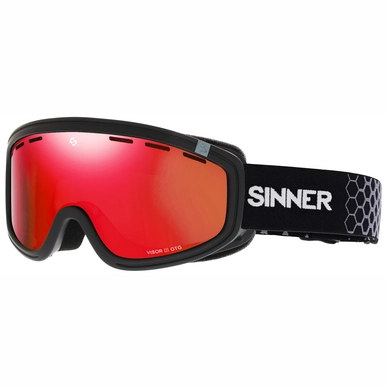 Skibril Sinner Visor III OTG Matte Black Double Red Revo