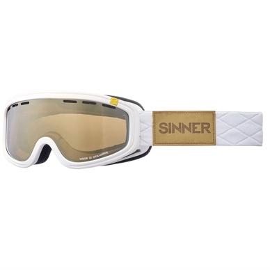 Ski Goggles Sinner Visor III OTG Matte White Double Gold Mirror Vent