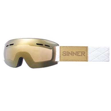Skibrille Sinner Snowstar White Double Gold Mirror Vent.