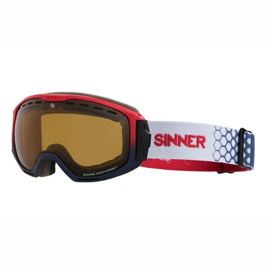 Ski Goggles Sinner Mohawk Matte Red Matte Dark Blue Sintec Trans+ Vent