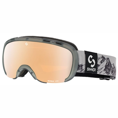 Ski Goggles Sinner Marble OTG Grey Transparent Double Orange Mirror