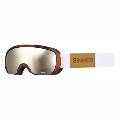 Ski Goggles Sinner Marble OTG Clear Matte Brown Double Orange