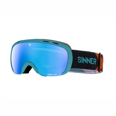 Ski Goggles Sinner Marble OTG Matte Light Blue Blue Mirror