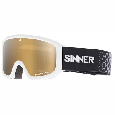 Skibril Sinner Duck Mountain Matte White Double Gold Mirror 2018 (Kids)