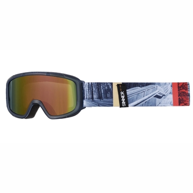 Ski Goggles Sinner Duck Mountain Clear Matte Blue Double Red Mirror