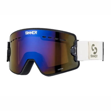 Ski Goggles Sinner Coppers Natural White Double Blue Mirror