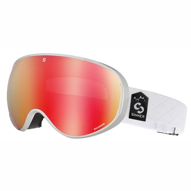 Masque de ski Sinner Nauders Matte White Red Revo + Orange Sintec