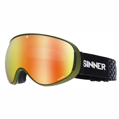 Skibrille Sinner Nauders Green Orange Revo + Orange Sintec