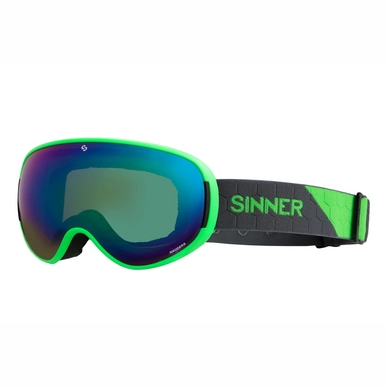 Skibril Sinner Nauders Matte Neon Green Green Mirror + Orange Sintec