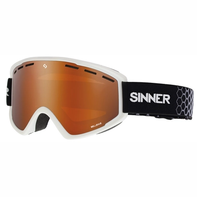Skibril Sinner Bellevue Matte White Double Orange